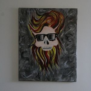 Art skull with glasses Canvas painting